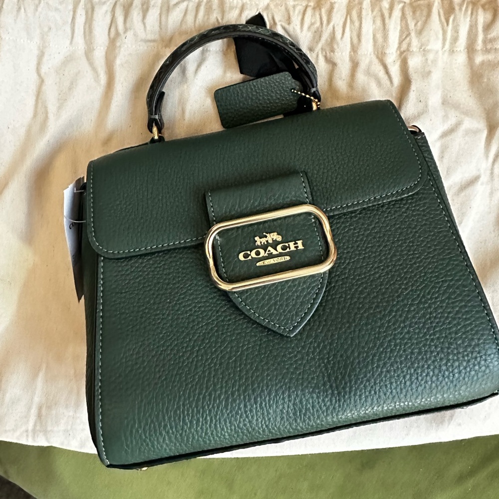 Brand New Coach Snakeskin Trim Morgan Shoulder Bag